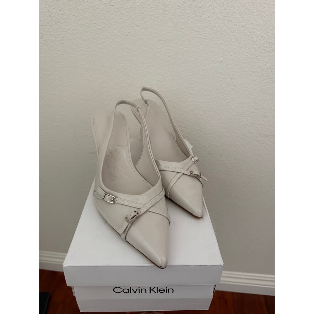 Calvin Klein Tulissa 2 ivory sling back heels sz 10 - Picture 6 of 7
